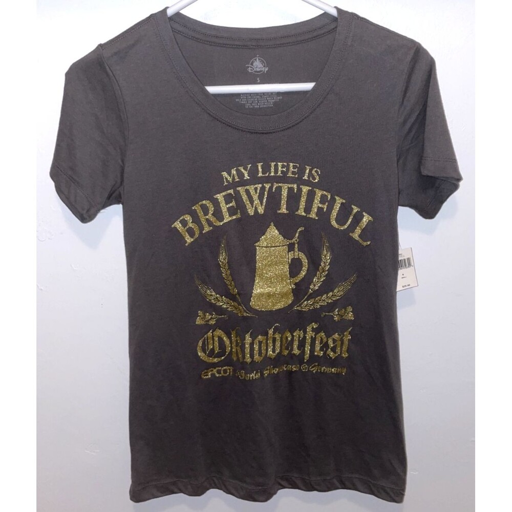 Disney World EPCOT My Life Is Brewtiful Oktoberfest Germany Women's T-Shirt Sz S